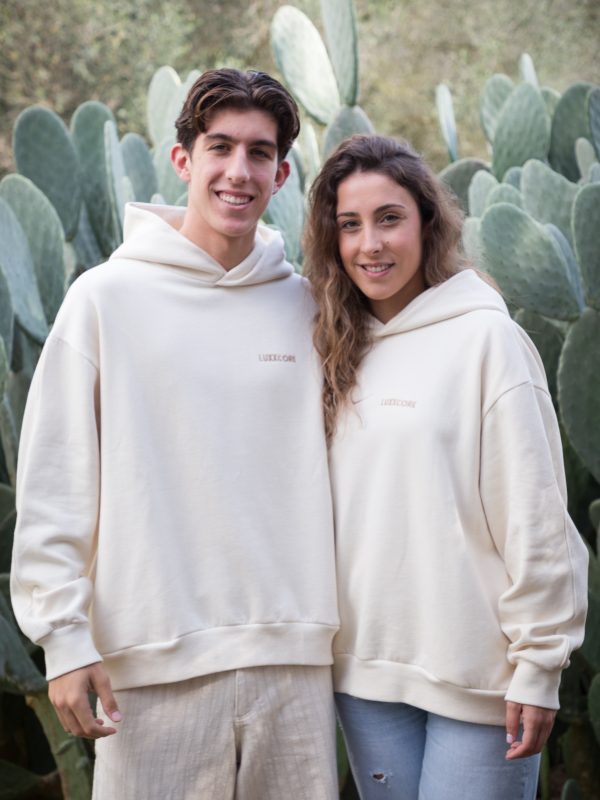 Sudadera algodón orgánico ecru