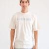Camiseta de algodón orgánico logo grande