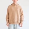 Sudadera algodón orgánico marrón natural con logo bordado en ecru